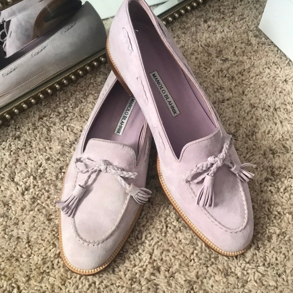 Manolo Blahnik Erica Lilac Suede Loafer 10.5 - Picture 4 of 8